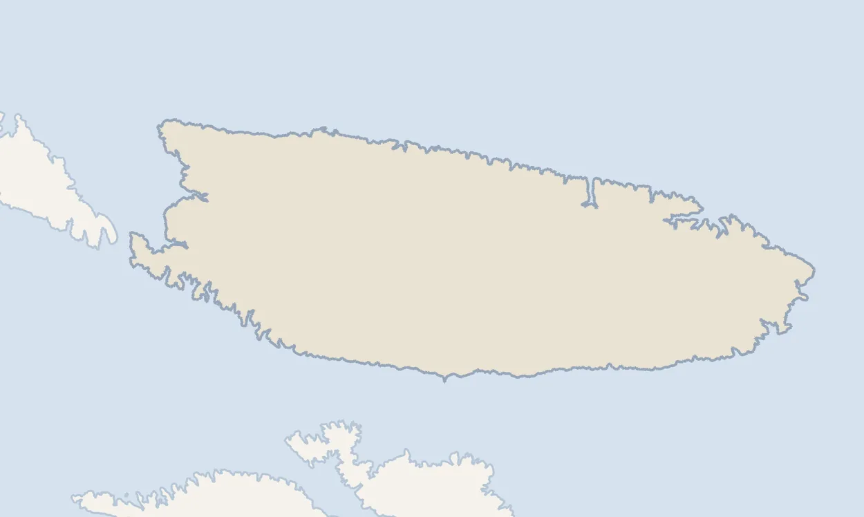 Map of the island of Brac in Croatia showing Supetar, Milna, Pucisca, Bol and Sumartin