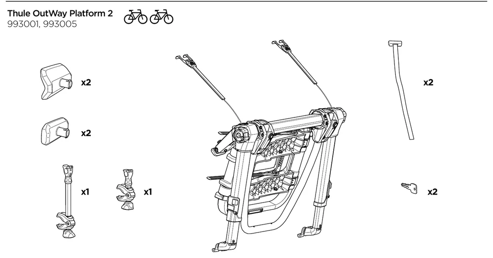 Thule OutWay Platform 2 parts overview from the manual